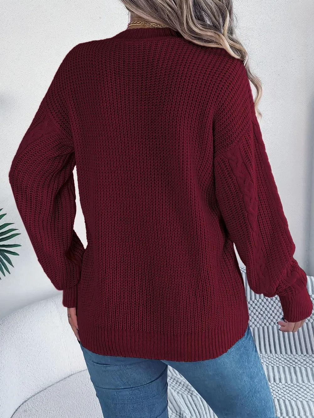 Cable-knit Long Sleeve Cardigan (8)