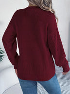 Cable-knit Long Sleeve Cardigan (8)