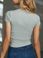 Graphic Round Neck Short Sleeve T-shirt (9)