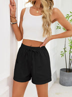 Casual Drawstring Elastic Waist Shorts (18)