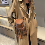 Trend Retro Tassel Shoulder Cross Body Bucket Bag photo 11