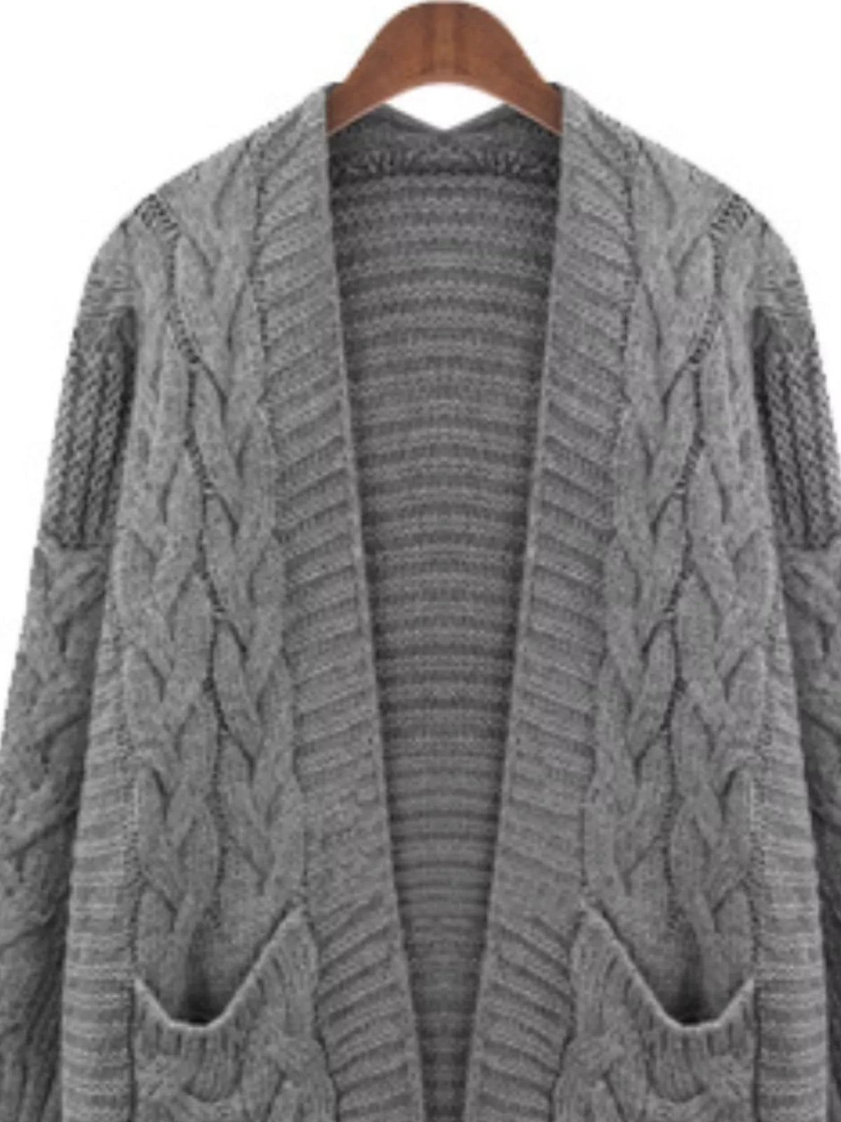Chunky Knit Open Front Cardigan (14)