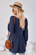 V-neck Lantern Sleeve Blouse (27)