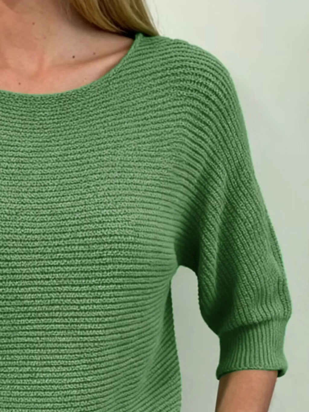 Full Size Ribbed Knit Round Neck Sweater Plus (20)