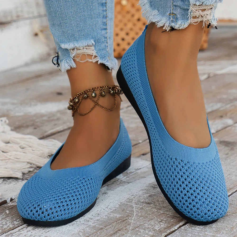 Solid Color Mesh Flat Slip-ons (23)