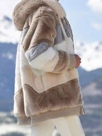 Full Size Fuzzy Zip Up Hooded Outerwear Plus (10)