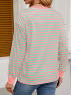 Striped Long Sleeve Casual T-shirt (15)