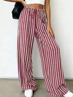 Striped Wide-leg Drawstring Pants (6)