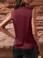 Sleeveless Wrap Draped Blouse (18)
