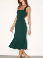 Sleeveless Square Neck Mermaid Midi Dress (9)