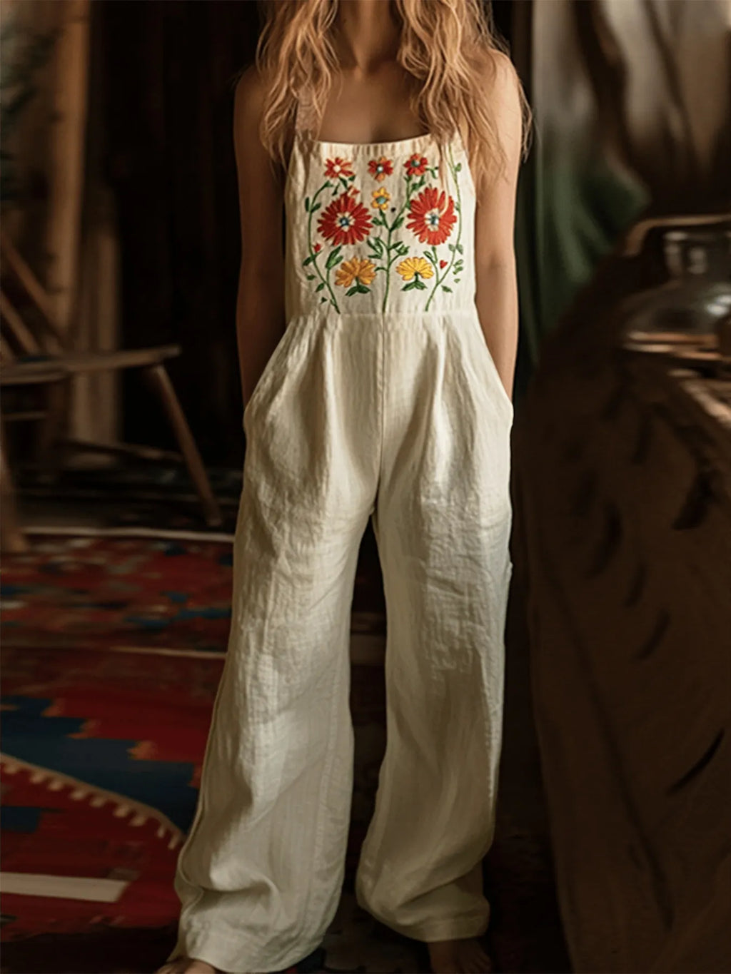 Floral Embroidered Wide Leg Jumpsuit (4)