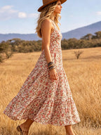 Floral Print V-neck Midi Dress (3)