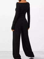 Long Sleeve Top Wide Leg Pants Set (13)
