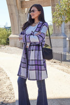 Full Size Plaid Button Up Lapel Collar Coat (33)