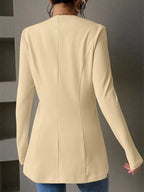 One Button Long Sleeve Blazer (19)