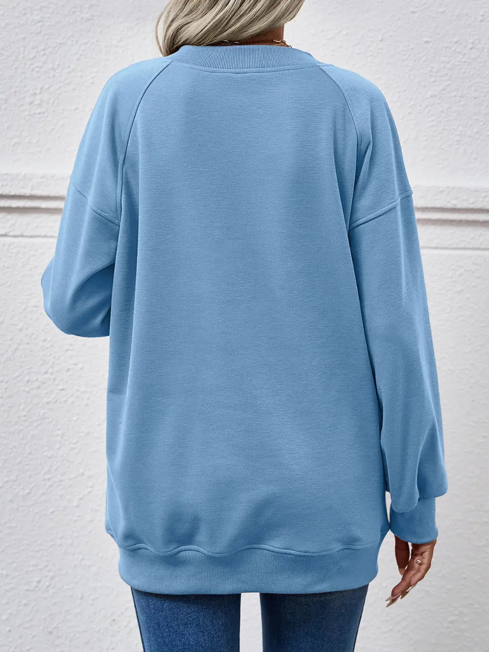 Round Neck Drop Shoulder Long Sleeve Sweatshirt (6)