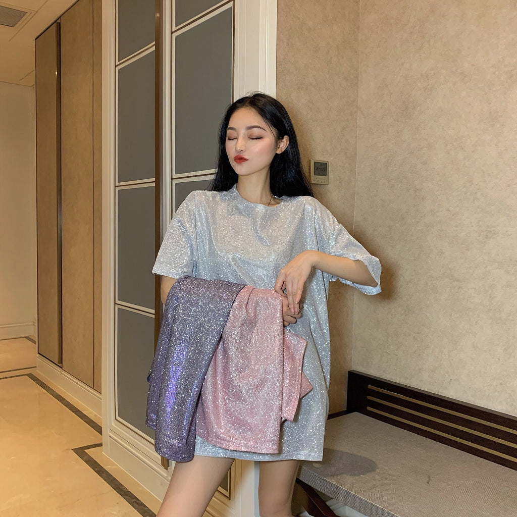 Long Sparkling Silk Top photo 1