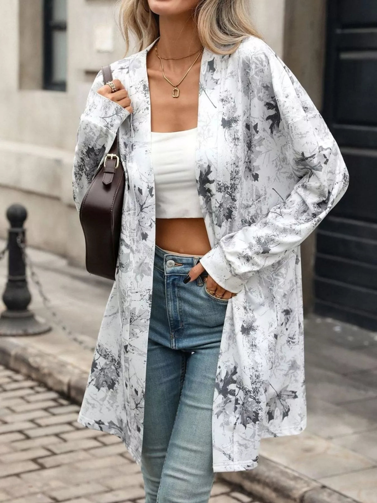 Printed Open Front Cardigan (3)
