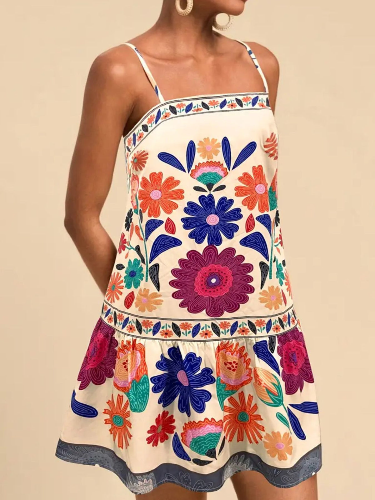 Floral Print Sleeveless Mini Dress (2)
