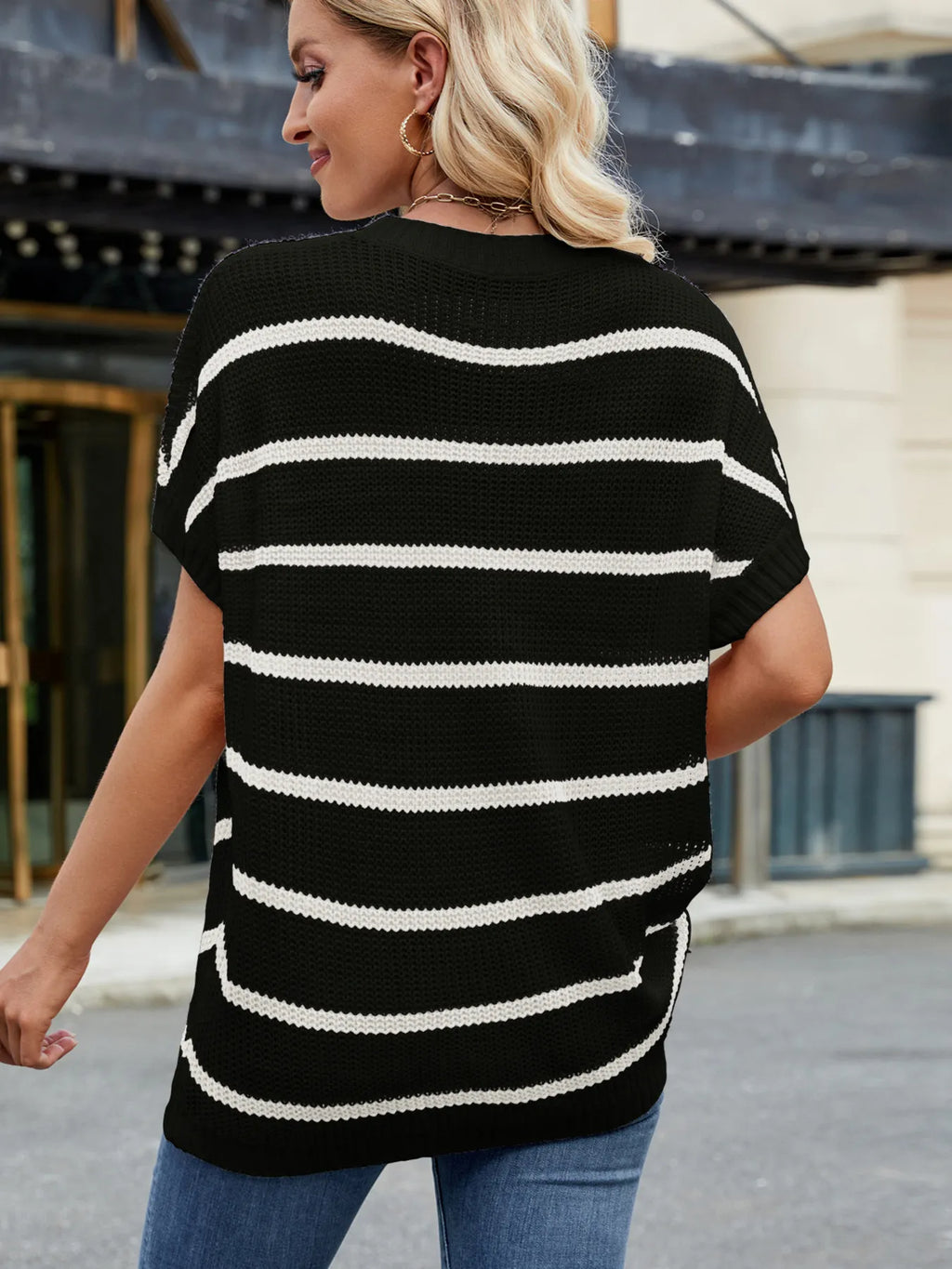 Striped Oversized Casual Sweater Relaxed Fit (13)