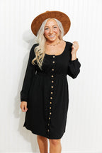Scoop Neck Empire Waist Long Sleeve Mini Dress (12)
