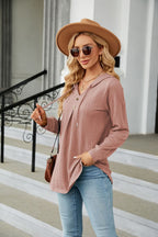 Long Sleeve Hooded Blouse (11)