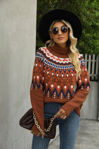 Turtleneck Ribbed Trim Sweater (11)