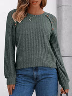 Ribbed Knit T-shirt Lace Shoulder Detail (17)