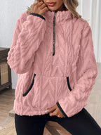 Full Size Fleece Half Zip Sweatshirt Plus (6)