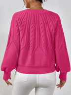 Cable Knit Long Sleeve Sweater (32)