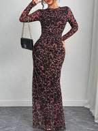 Leopard Ruched Bodycon Maxi Dress (10)
