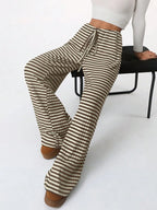 Striped Wide Leg Drawstring Pants (5)