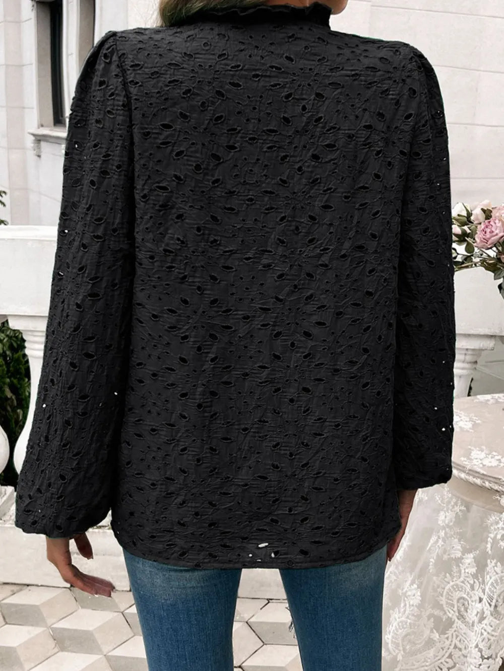 Frill Round Neck Long Sleeve Shirt (10)