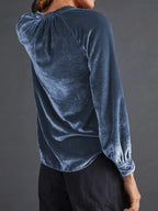 Notched Button Down Long Sleeve Shirt (6)