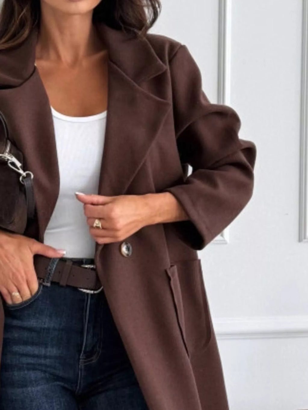 Long-sleeve Single-breasted Trench Coat (5)