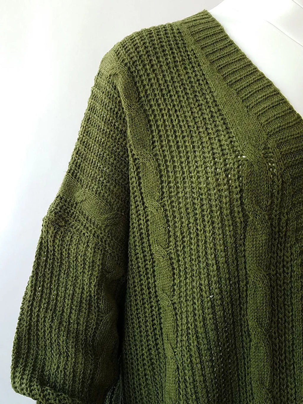 Chunky Knit Open Front Cardigan (2)