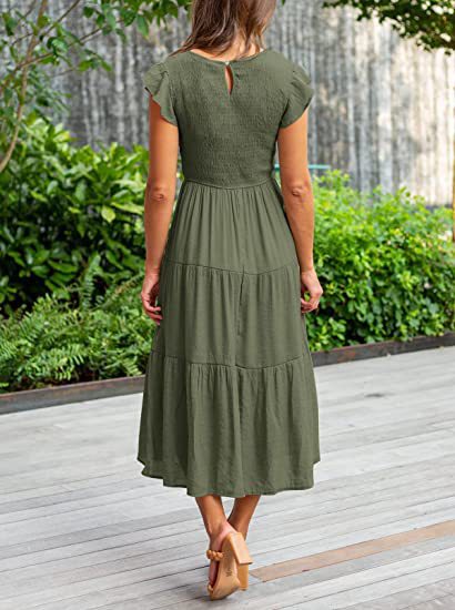 Bohemian Midi Short Sleeve Dress photo 3