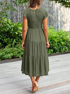 Bohemian Midi Short Sleeve Dress photo 3