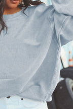 Ribbed Round Neck Drop Shoulder Sweatshirt (6)