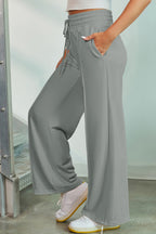 Drawstring Wide Leg Pants Pockets (21)