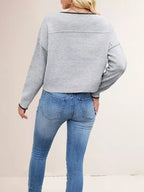 Contrast Trim Dropped Shoulder Sweater (2)