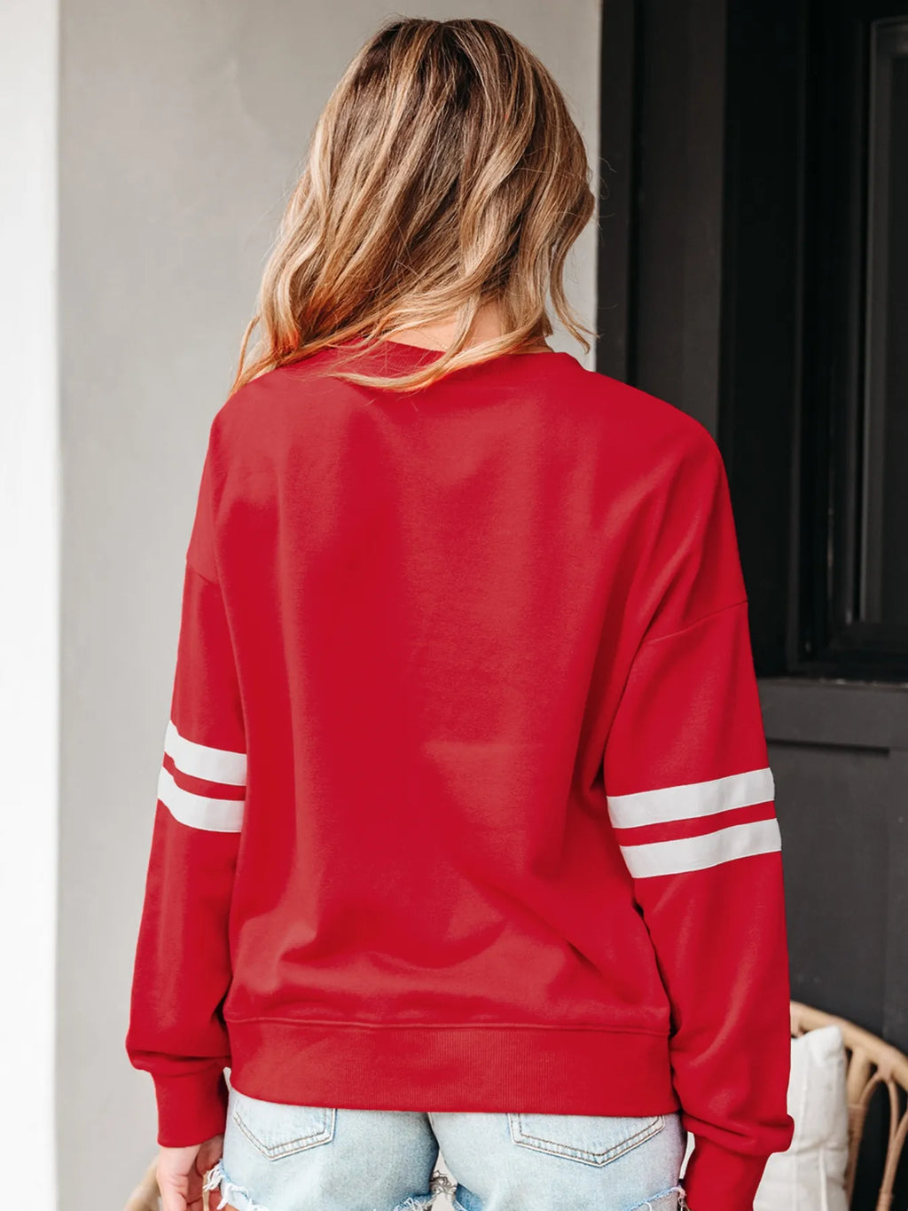Stripe Round Neck Long Sleeve Sweatshirt (12)