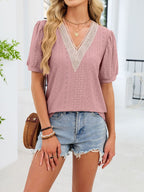 V-neck Short Sleeve T-shirt (19)