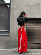 Side Stripes High-waisted Wide-leg Sweatpants (10)