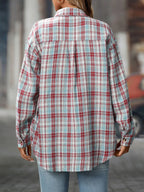 Plaid Button-down Oversized Shirt (6)