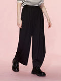Elastic Waist Wide Leg Pants Pockets