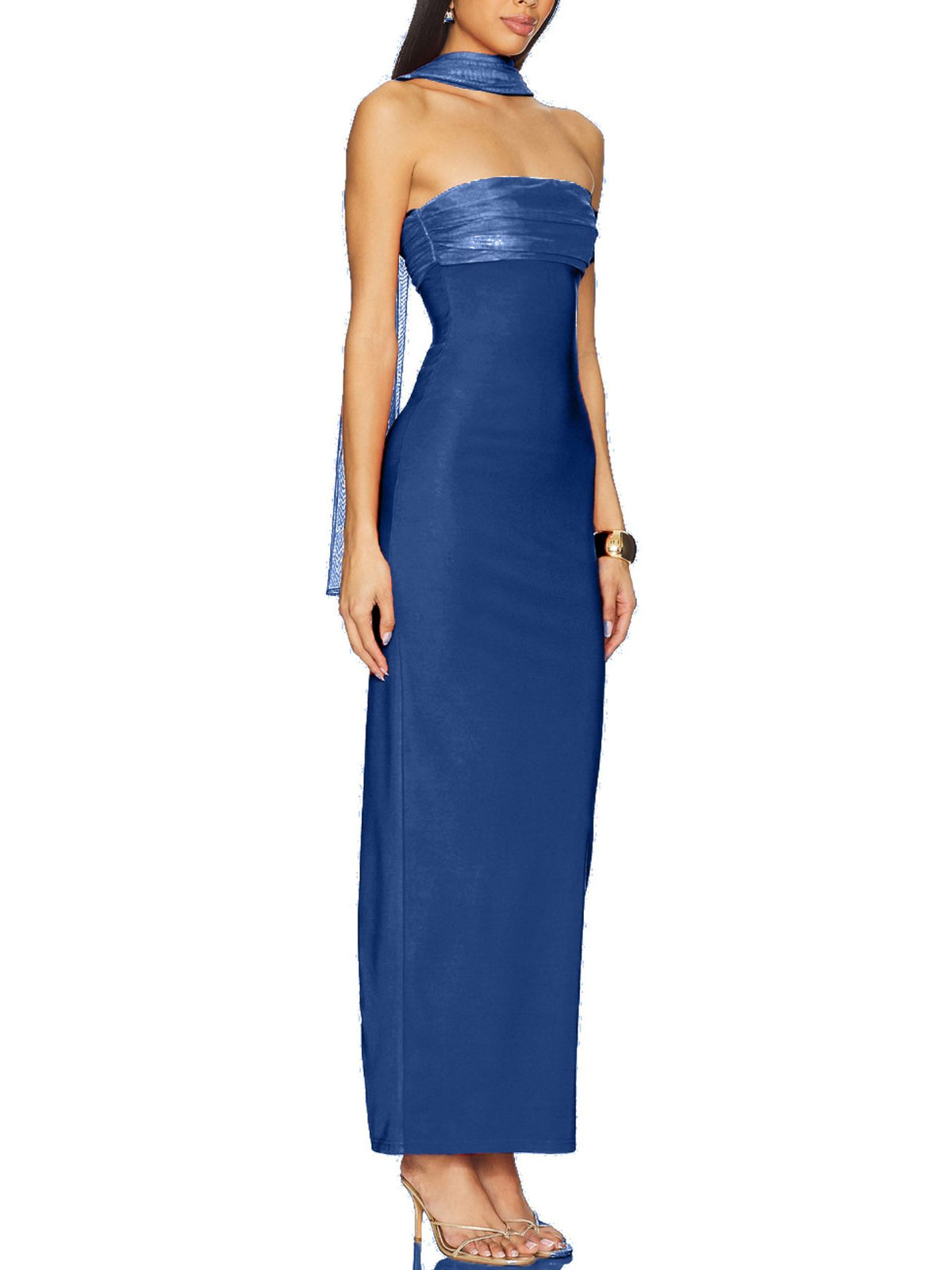Ruched Tube Maxi Dress (9)