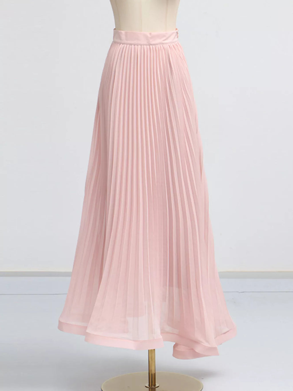 Frill Lapel Collar Top Pleated Skirt Set (18)