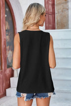 Eyelet Open Front Sleeveless Cardigan (8)
