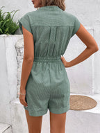 Striped Notched Tie Waist Romper (11)